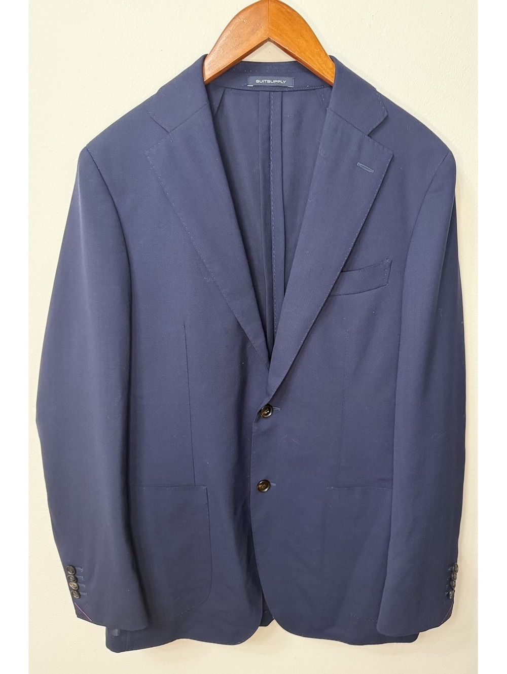 SuitSupply Traveller Navy Blazer Lanificio Cerruti iTravel Wool Sport Coat 40R?